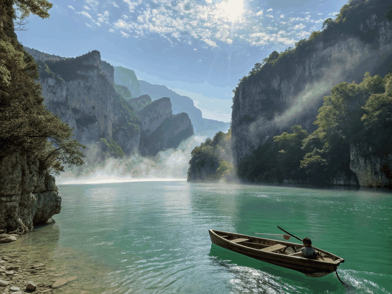 Scenic travel landscape with open horizons and peaceful vistas